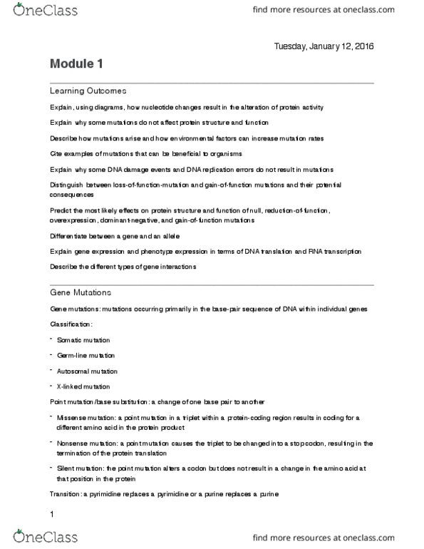 BIO 2133 Chapter Notes - Chapter Module 1: Gluten, Growth Factor, Kinesin thumbnail